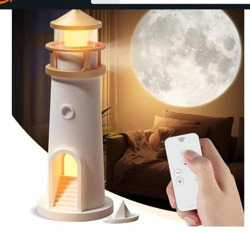 ضوء ليلي على شكل قمر ومنارة  و إضاءة ديكور سطح المكتب وهدية عيد الميلاد