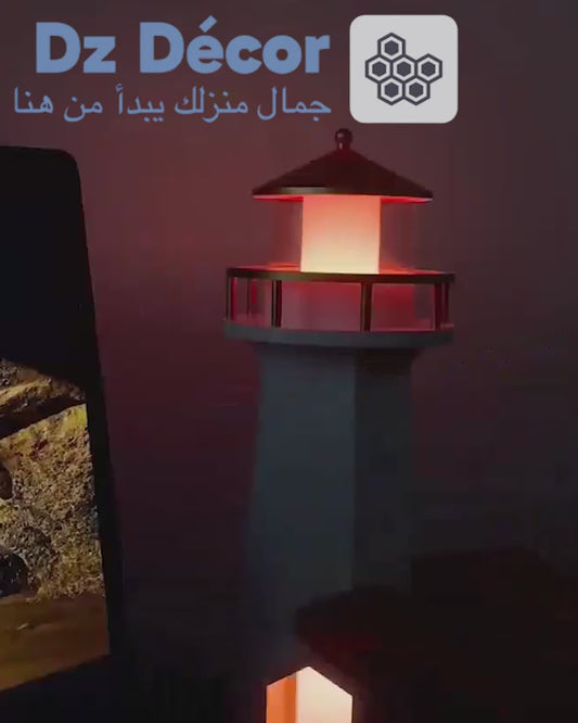 ضوء ليلي على شكل قمر ومنارة  و إضاءة ديكور سطح المكتب وهدية عيد الميلاد